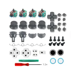 L1 R1 L2 R2 Trigger Buttons 3D Analog Joysticks Thumb Sticks Cap For PS4 Controller Repair Set Conductive Rubber Screw Screwdriver Kit