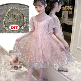 OC 464M58# Kız Elbiseleri Çocuk Elbise Mesh Puffy Etek Prenses Kız Üst düzey Piyano Kostüm Lüks Özelleştirme Diy Zinciri Ekle