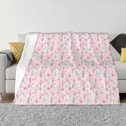 Decken rosa Nussknacker Plaid Decke Flanell Winter Weihnachtsbaumstern Super Soft Throw Decke für Bett im Freien Brettspreads 230320