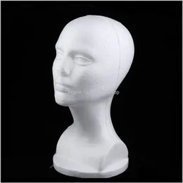 Cabeças 3x Mannequim de espuma feminina Cabeça para a peruca Fazendo o suporte do stand Hat Hat White WQGHW IRFQN232T