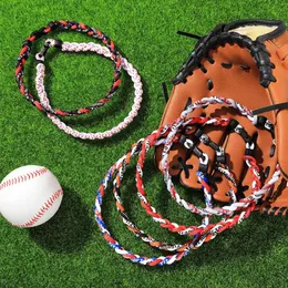 Niestandardowy baseball sportowy Triple Braided Titanium Naszyjnik dla mężczyzn chłopców