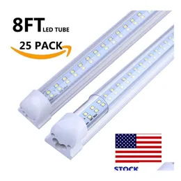 أنابيب LED 120W 8ft Shop Light T8 Tube V على شكل إضاءة مبردة متكاملة متكاملة