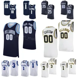 대학 농구 10 Donte Divincenzo Jersey Villanova Wildcats 1 Jalen Brunson 1 Kyle Lowry 25 Mikal Bridges 3 Josh Hart University Navy Blue White Stitched NCAA