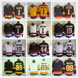 Film Vintage Hockey Jersey Retro CCM Stickerei 1 Kirk Mclean Jersey 19 Markus Naslund 44 Todd Bertuzzi 89 Alexander Mogilny Trikots