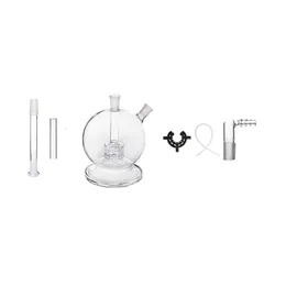 6 in 1 Kit glass 14mm Mega Globe Flat Earth Version Glass Water Bong Pipe Dab Rig With Base