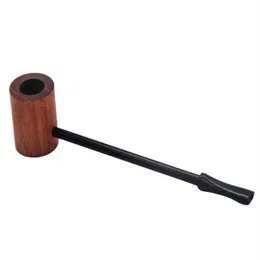 Smoking Pipes New straight-pole wooden pipe flat-nosed cylinder wooden smoke is portable and easy