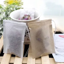 Tragbare Einzel Kordelzug Heilen Teebeutel Werkzeuge Einweg Holz Zellstoff Filterpapier Teesieb Filter Tasche Home Office 6*8 cm