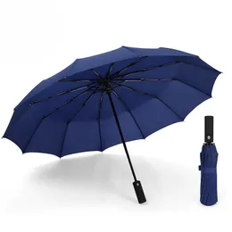 Зонтичные сильные ветры, устойчивые к складкам, автоматические зонтики мужчины женщины дождь 12 районы крупные бизнес -портативные зоны с длинной ручкой