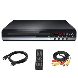 DVD vcd player US Plug Home Portable for TV Easy Install Remote Remote Karaoke Multi Format Mic Input CD com cabo USB 230320