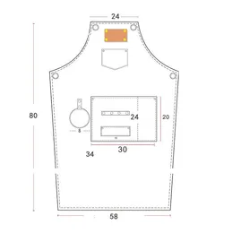 Сумки для хранения Canvas Bib кожаный шеф -повар кухонный фартук женщины мужские бариста бармен