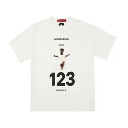 Tanrı Sinek RRR123 Melek Bebek Kısa Kollu High Street Avrupa ve Amerikan Moda Markası Jerry Aynı Gevşek T-Shirt Erkek
