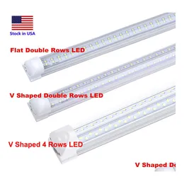 Tubi Led 120W Tube Light 2Ft 4Ft 8Ft Linkable Integrated T8 Shop Fixture V a forma di doppio lato 4 file Ac85277V Drop Delivery Lights Dhkwu