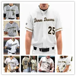 Wake Forest Demon Deacons College Baseball Jersey Tommy Hawke Pierce Bennett Nick Kurtz Brock Wilken Adam Cecere Danny Corona Justin Johnson Marek Houston Mascolo