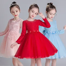 Vestidos de menina Keaiyouhuo Meninas vestido de Natal Flores de inverno Lace Kids Dresses Princess For Girls Roupas Crianças Vestido de noiva Criança 230320