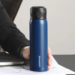 Vattenflaskor Uzspace Business Sport Water Bottle Vakuumkolv Rostfritt stål Termos Direktdryck Läcksäker bärbar bil Tea Cup Coffee Mug 230320