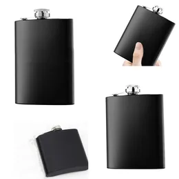 Matt black 6oz 8oz Liquor Hip Flask Screw Caps Stainless steel wine pot Drinkware portable Hip Flasks LT306