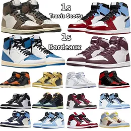 2023 Jumpman 1 University Gold Basketball Shoes High Men Women 1S Bio Hack Patent Bred Shadow Silver Toe Electro Electro Fog Gray Fog Chicago Trainers Sports sneakers