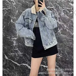 Women's Jackets Designer High Edition Autumn/Winter New Thickened Lamb Wool Coat Snowflake Logo Casual Denim Wash For Men And Women FQNY