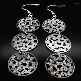 Kolczyki Dangle Długie srebrne kolory stali nierdzewnej Układki Fashion Biżuteria Kobiety Earing Brincos Grandes para Mulheres E1582S01