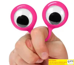 Eye Finger Puppets Plastiska ringar med Wiggle Eyes Party Favors For Kids Blanded Colors Gift Toys Fillers Birthday Party