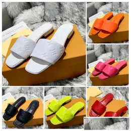 إكسسوارات أخرى Revival Flat Me Slippers Women Sandals Fashion Beach Shoes Leather Slingback Slipper Size 3544 Drop Delivery Weddi DH3FV