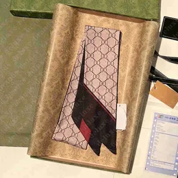 Tasarımcı tasarımlı kadın eşarbı, moda mektubu kopya çanta eşarbı, kravat, saç tokası, %100 ipek malzeme paket boyutu: 8*120