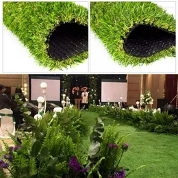 Flores decorativas 1 m2 M2 Turf Artificial Carpet Greito verde piso de pano falso PVC Grass Home Garden Wedding Decoration Lawn