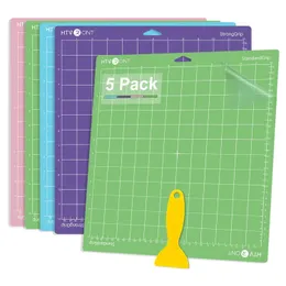 Cutting Mat HTVRONT 5 Pack 12x12in/30x30cm PVC Lime Base Plate Pad för Cricut Explore Air/Air2/Maker Machine Craft DIY Tools 230320