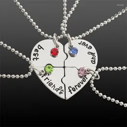 Collane con ciondolo 4 pezzi/set collana da donna di moda coreana Set Friends Forever Amicizia Bff Gioielli Coppia abbinata