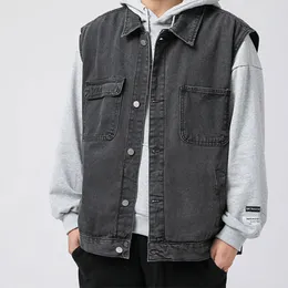 Männer Westen Denim Weste Jacke Baumwolle Kleidung Frühling Sommer Mode Weste Männliche Casual Jeans Vintage Koreanische Mäntel Tops 230320