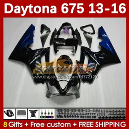 Motorrad-Flammenblaue Verkleidungen für Daytona 675 675R 2013–2016 Karosserie 166Nr