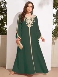 Vestidos casuais Toleen Mulheres de tamanho maxi vestidos de primavera casual elegante abaya manga longa Muslim peru