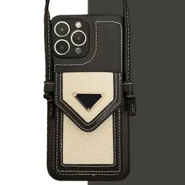 Modedesigners triangel p telefonfodral för iPhone 14 pro max 14plus 14pro 13 13pro 12 11 xs xr x 8 7 plus täcker lyx crossbody handväska kortfickor fodral