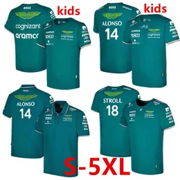 T-shirts masculinos de crianças Aston Martin Jersey T-shirt AMF1 2023 Official Mens Fernando Alonso T-shirt Fórmula 1 Racing Terne F1 Shirt Moto Motor Tees 0228H23 16-26 S-5xl