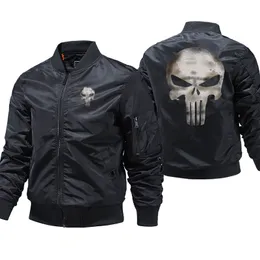 Men's Jackets Fashion Skull LOOK Jacket Thick Bomber Jacket Men Windproof Ma-1 Air Thick Pilot Jacket Baseball Zipper ceketler casacas Coats 230321