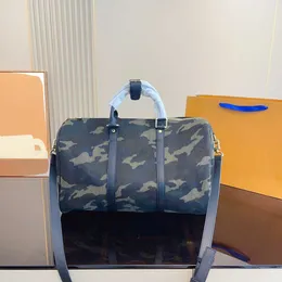 Unisex tasarımcı çanta iki tonlu tote çanta kamuflaj sanat çantaları gündelik tote moda omuz çantaları iç bölme kılıfı kese