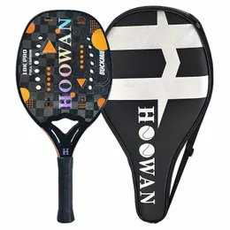 テニスラケットHOOWAN BUCKMIE 18K Pro Beach Tennis Racketカーボンファイバー18Kブランドビーチテニスパドル高度な攻撃のための20mm 230320