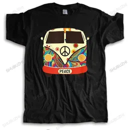 Men's T-Shirts Mens summer cotton brand tshirt loose t-shirt Hippies Peace And Love Vintage casual tops for him plus size print teeshirt 230321