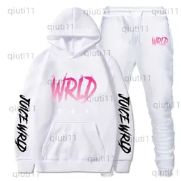 Herrspårar män sätter hoodies byxor sportkläder juice wrld tryck fleece pullover joggers svettbyxor höst vinter harajuku casual tracksuit y0305 t230321