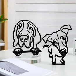 Dekorativa föremål figurer hem dekoration föremål kawaii rum dekor enkel metall hund skulptur skrivbord kontor tillbehör söt kattprydnad gåva skrivbord konst 230320