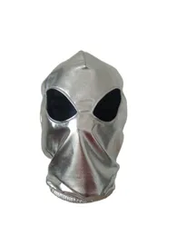 Accessori in costume Maschere Halloween Aliene Cosplay Costumi Silver Shiny Maschera Metallica Open Mash Eyes Open UNISEX UNISEX ZENTAI COSTUMES ACCESSORI