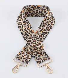 Europeiska 5 cm bred axelrem justerbar kvinnans väsktillbehör crossbody rem färg leopard canvas