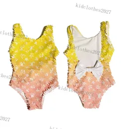 22SS Designer Kids Ones Pieces Swimsuit Summer Prind Cotton Girls Fashion Swim Wear Bikinis Childra