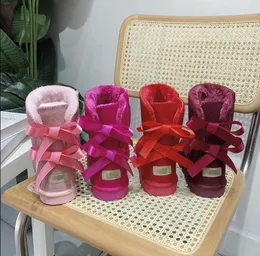 2023 mulheres botas de inverno botas designer garotas de neve clássica tornozelo curto arco mini pele preto castanha rosa lajes sapatos femininos tamanho 4-13