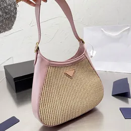 Crochet Handbag Purse Armpit Bags Tote Shopping Bag Women Handbag Purse Fashion Letter Genuine Leather Trim Clutch Purse Wallet