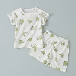 Giyim setleri yaz 2pcs yeni doğan bebek giyim setleri yürümeye başlayan çocuk çocuklar pamuk kısa kollu takım elbise kızlar erkek topspants kıyafeti bebek bebek giysileri z0321