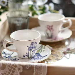 Cups Saucers English Espresso Arab Coffee Cup Set Luxury Bone China Breakfast Mug Porcelain Afternoon Tea Tasse Dessert