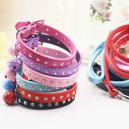 Collari per cani Collare per cuccioli Bling Obroze Dla Psa Halsband Kat con strass Collier Chat Catena PU regolabile Pug Chihuahua Pet