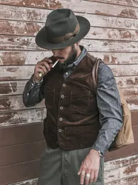Men's Vests Bronson 1940s Corduroy Hunting Vest Vintage Inspired Safari Waistcoat 230320