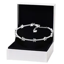 Celestial Stars Link Bracelet for Pandora本物のスターリングシルバーハンドチェーン女性のためのウェディングジュエリー